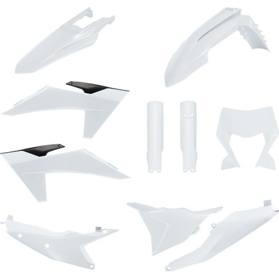 POLISPORT kompletní sada plastů (FULL KIT) KTM EXC/EXC-F/XC-W/XC-WF TBI 24-25 v sadě kryt světla a kryty tlumičů (8352500001) barva bílá