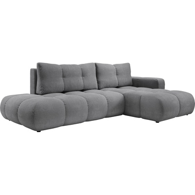 Laski Разтегателен тапициран ъглов диван с вместително място за съхранение, l-образен, almada, десен, сив (lk0100)