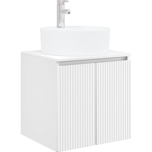 vidaXL Монтирана на стена мивка и тоалетка Бяло 49, 5 x 44, 5 x 65 см (890432)