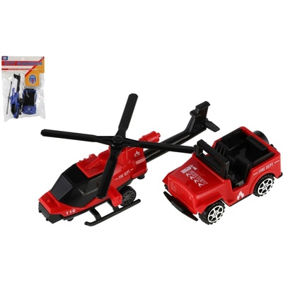 Teddies Sada auto + vrtulník záchranných složek
