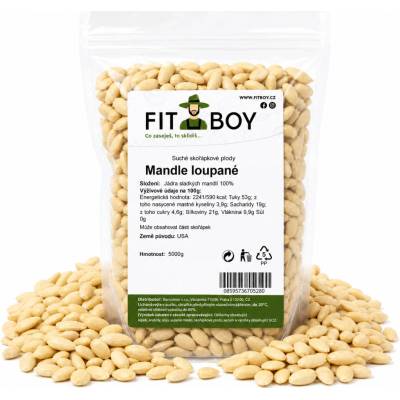 FITBOY Mandle lúpané plátky 5000 g