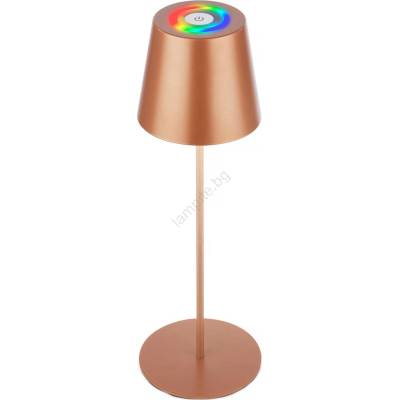 Briloner 7510013-LED RGB Димируема настолна лампа CALIDA 2, 5W/5V IP44 1200mAh бронзова (BL2303)