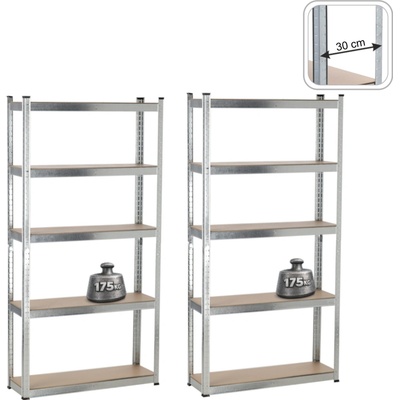 Geko Regály 90 x 30 x 180 cm 5 polic 62467 GWI0885 2 ks