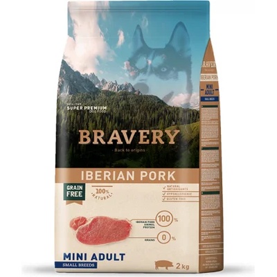 Bravery Iberian Pork Small & Mini Breeds Adult Dog - Пълноценна храна за израснали кучета от дребни и мини породи с иберийско свинско 2 кг