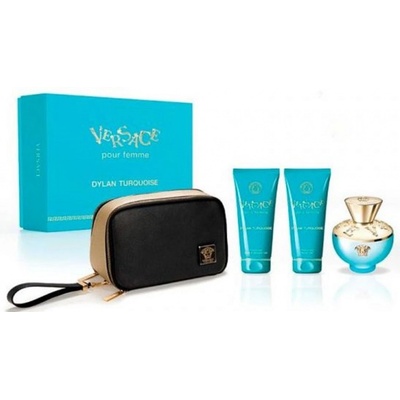 Versace Dylan Turquoise EDT 100 ml + telové mlieko 100 ml + sprchový gél 100 ml + kosmetická taška darčeková sada