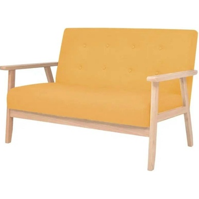 vidaXL Dvoumístná sedačka, textil, žlutá