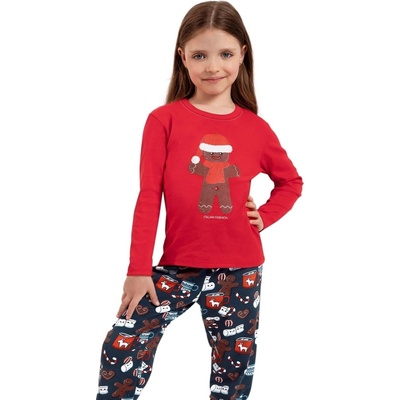 Dívčí pyžamo ITALIAN FASHION MAKALA dlouhé červená print