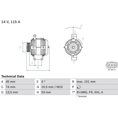 Generátor BOSCH 0 986 049 460