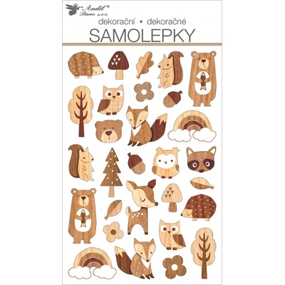 Samolepky Lesní zvířátka plastické
