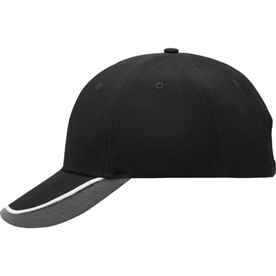 Myrtle Beach MB 49 tříbarevný kšilt COT03004970699-black/white Černá/bílá/šedá světlá