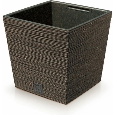 PROSPERPLAST Kvetináč FURU SQUARE LOW ECO WOOD 29,5cm kávový