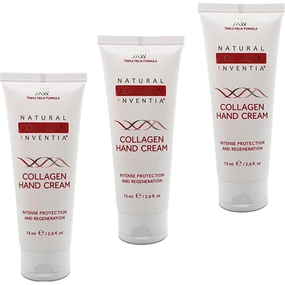 Inventia krém na suché a poškozené ruce s živým kolagenem a hypoalergenním lanolinem 3 x 75 ml