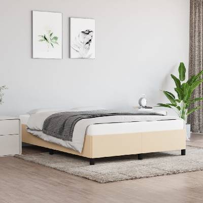 zahrada-XL 347071 Rám postele bez matrace krémový textil