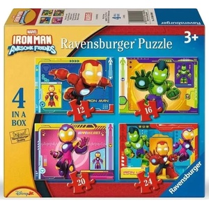 Ravensburger Детски пъзел Ravensburger 4 в 1 - Железния Човек и приятели (12004190) - ozone