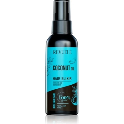 Revuele Coconut Oil Hair Elixir bezoplachový elixír pre tepelnú úpravu vlasov 120 ml