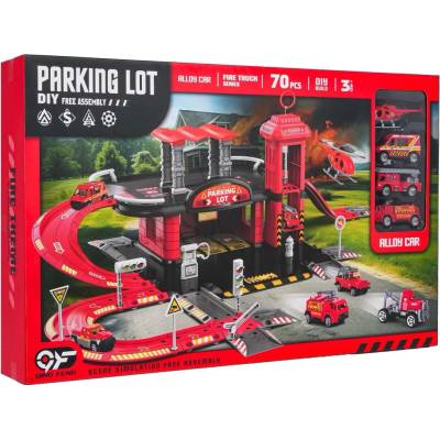 RKToys Parkoviště Hasiči s auty a vrtulníkem