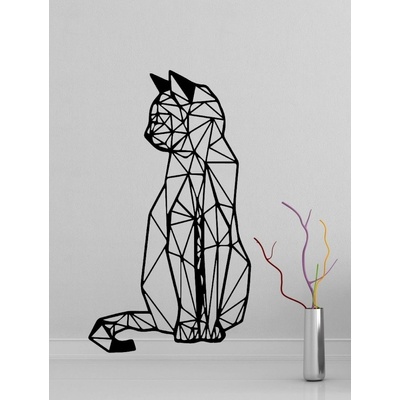 Woodenfuture Dřevěný obraz sedící KOČKA Rozměr: 48x32 cm