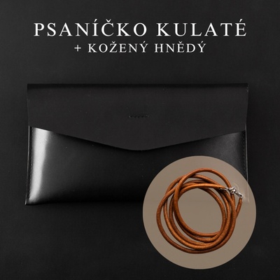 Wood Style psaníčko Kulaté kožený Hnědý Černé