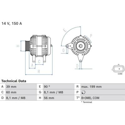 Alternátor BOSCH 0 986 084 070 (0986084070)