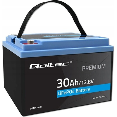 Qoltec LiFePO4 lithiová železná fosfátová baterie 12,8V 30Ah 384 Wh BMS 53703