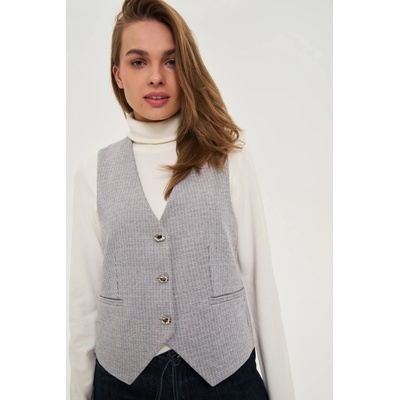 Moodo Сива жилетка с декоративни копчета Moodo Moodo | Siv | ЖЕНИ | XXL