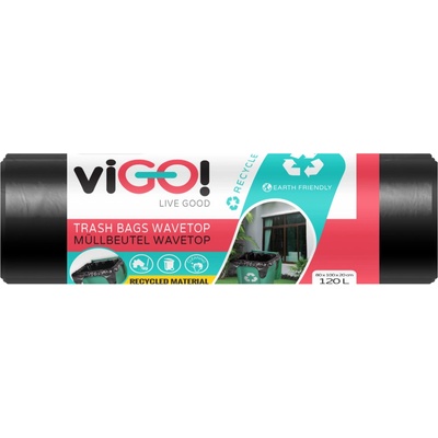 viGO! Pytle s uchy LDPE Eco 26µm 120l 10ks černé