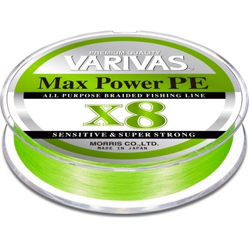 Varivas Šnúra Max Power PE X8 Lime Green 150m 0,165mm