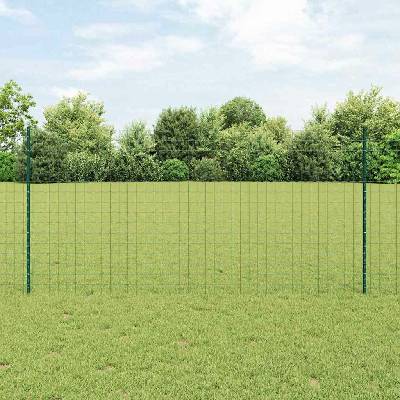 vidaXL Euro plot s pilotem 25 x 1,2 m Ocel potažená PVC Zelená