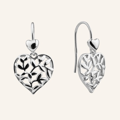 SilveAmo Strieborné visiace náušnice Romantic Leaf C2.2085