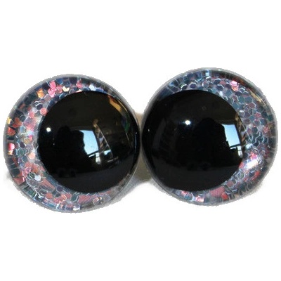 Oči bezpečnostní třpytivé šilhavé - 14mm, šedá