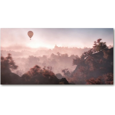 Foto obraz sklenený horizontálny Balon nad lesom 100x50 cm
