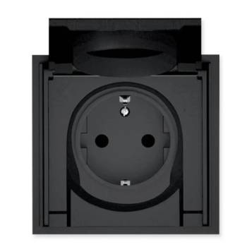 Commel КОНТАКТ ШУКО 16a ip44 С КАПАК ЧЕРЕН (3856024407953)