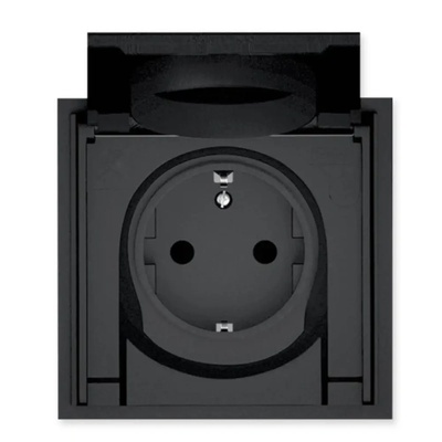 Commel КОНТАКТ ШУКО 16a ip44 С КАПАК ЧЕРЕН (3856024407953)