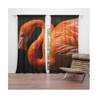 Sablio Závěsy Plameňák: 2 ks - 140x250 cm - Sablio