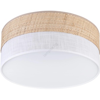 LAMKUR Плафон SIRJA DOUBLE BOHO, 2xE14/15W/230V, Ø 35 см, бежово/бяло (LA59792)