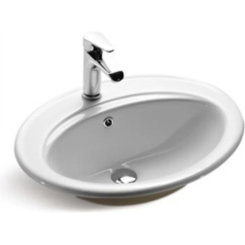 Inter Ceramic Мивка за баня ICC 5547, монтаж върху плот, порцелан, бял, 56x49x19см (5547)