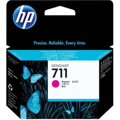 HP 711 оригинална мастилена касета CZ131A, магента стандартен капацитет 29ml, 1 опаковка (CZ131A)