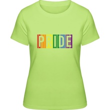 Premium Tričko Dúhový nápis PRIDE Limetková