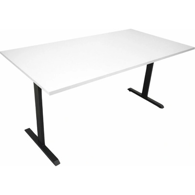 ZLKL Kancelářský stůl 140 x 70 cm černá podnož / bílá deska P00056-11