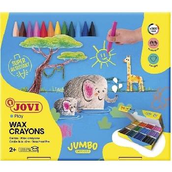 Jovi Jumbo Easy Grip Case Triangular Wax Crayons Восъци Различни цветове 300 бр (979)