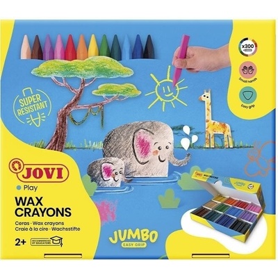 Jovi Jumbo Easy Grip Case Triangular Wax Crayons Восъци Различни цветове 300 бр (979)