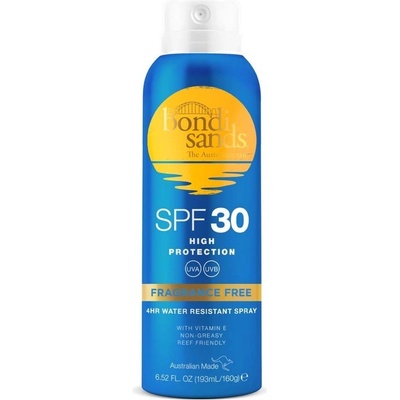Bondi Sands Fragrance Free vodeodolný sprej na opaľovanie SPF30 160 g