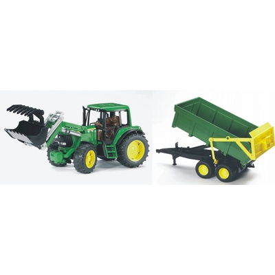 Bruder 01134 Traktor John Deere 6920 s čelným nakladačom a ťažným vozidlom