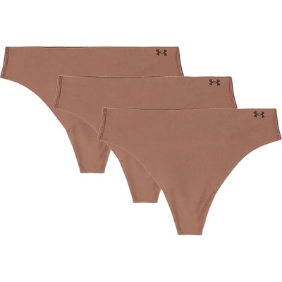 Under Armour Pure Stretch No Show Thong 3 Pack Hue/Brown