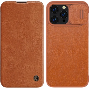 Nillkin Кожен калъф Nillkin Qin Pro Leather за iPhone 14 Pro, 6.1, 2022, кафяв (KXG0037903)