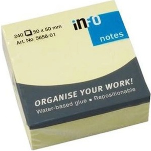  Самоз. листчета Info Notes Жълт 50х50mm 240л (1901034-02-5658-01)