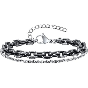 Daniel Dawson pánský dvojitý náramek Sebastien chirurgická ocel NR2250-BR-2073SGR Vintage