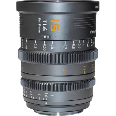 SIRUI VISION PRIME T1.6 Full-frame Cine Lens 15mm Black Farba: Metal Grey, Dĺžka: 15 mm, Bajonet: Sony E + Canon RF + Nikon Z + L-Mount