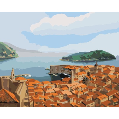 ZUTY Malování podle čísel DUBROVNÍK V CHORVATSKU Rozměr 80 x 100 cm Rámování bez rámu a bez vypnutí plátna