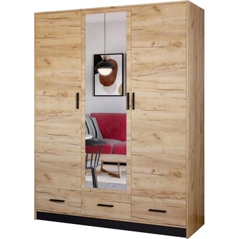 EMS Гардероб SANNA с огледало 150x215 см, дъб крафт (MT0056)